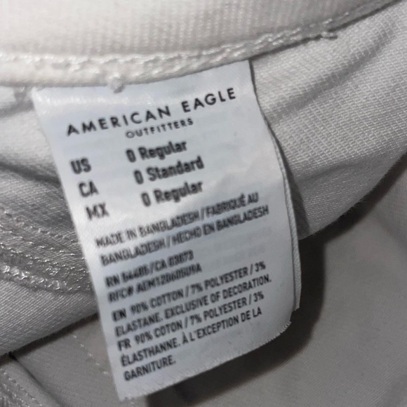 WHITE AMERICAN EAGLE JEANS SIZE 0 - Picture 6 of 6